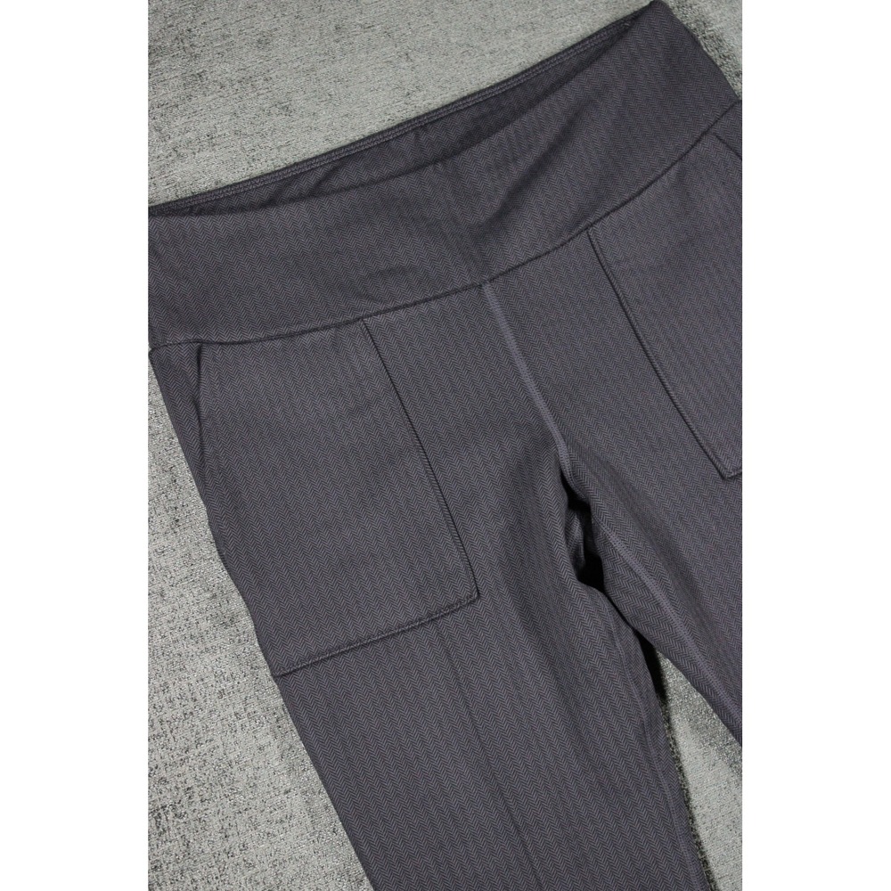 Mondetta Womens Herringbone Fleece Lined Leggings Purple Grey Pockets Size L